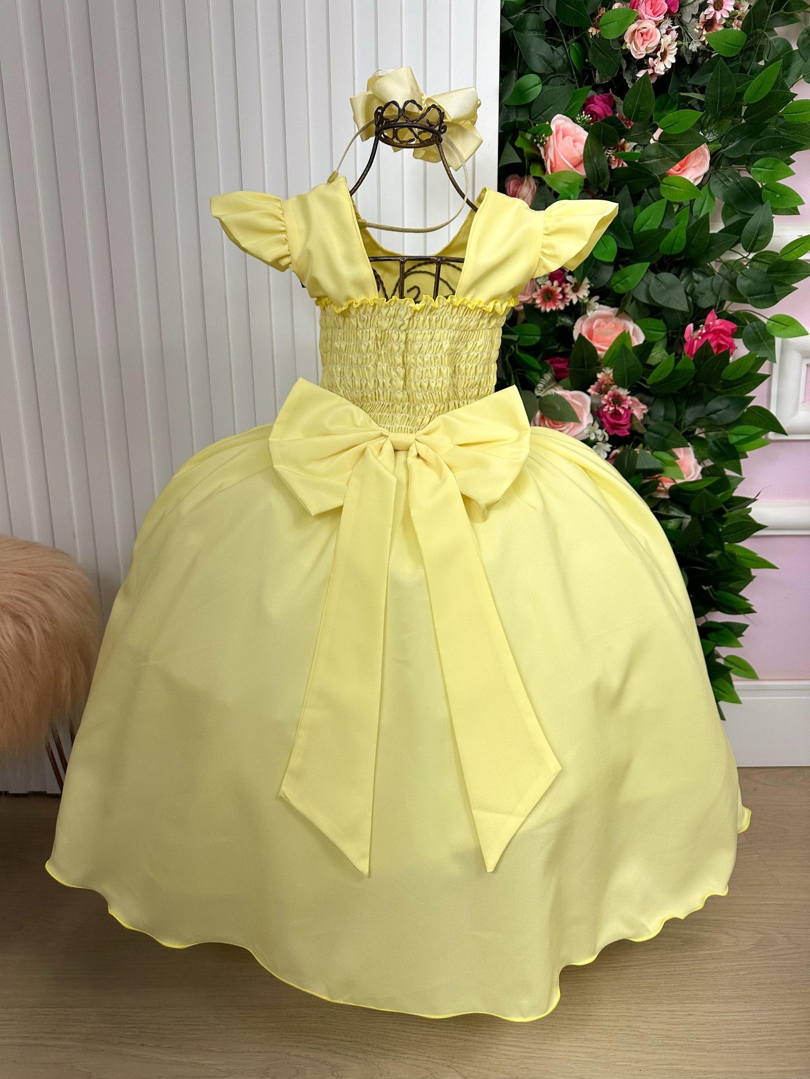 Vestido Ysa Kids Ariane Longo Amarelo - Imagem 3
