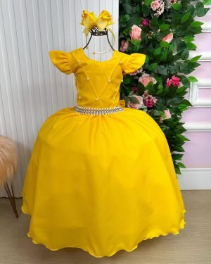 Vestido Ysa Kids Ariane Longo Amarelo Gema