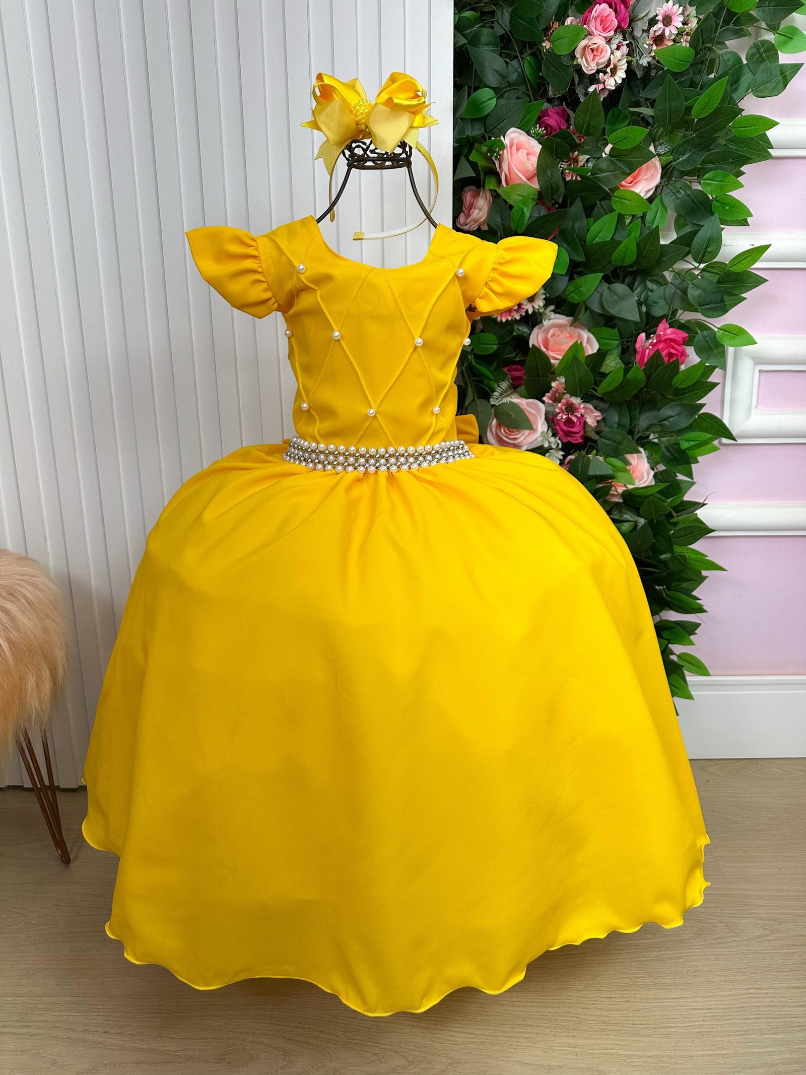 Vestido Ysa Kids Ariane Longo Amarelo Gema