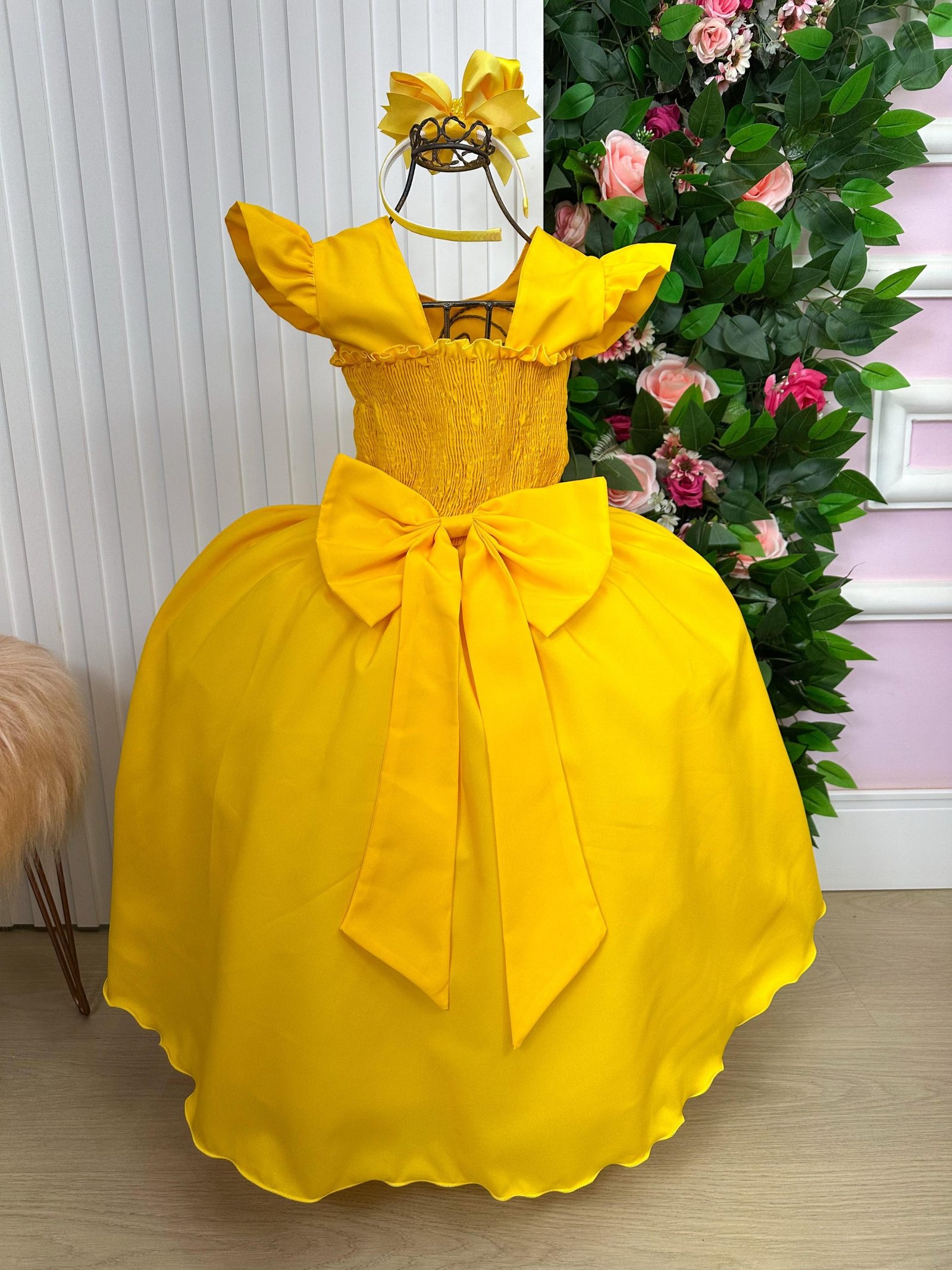 Vestido Ysa Kids Ariane Longo Amarelo Gema - Imagem 3