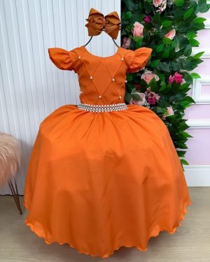 Vestido Ysa Kids Ariane Longo Terracota