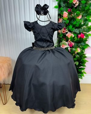 Vestido Ysa Kids Ariane Longo Preto