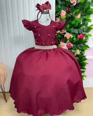 Vestido Ysa Kids Ariane Longo Marsala