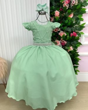 Vestido Ysa Kids Ariane Longo Verde Oliva
