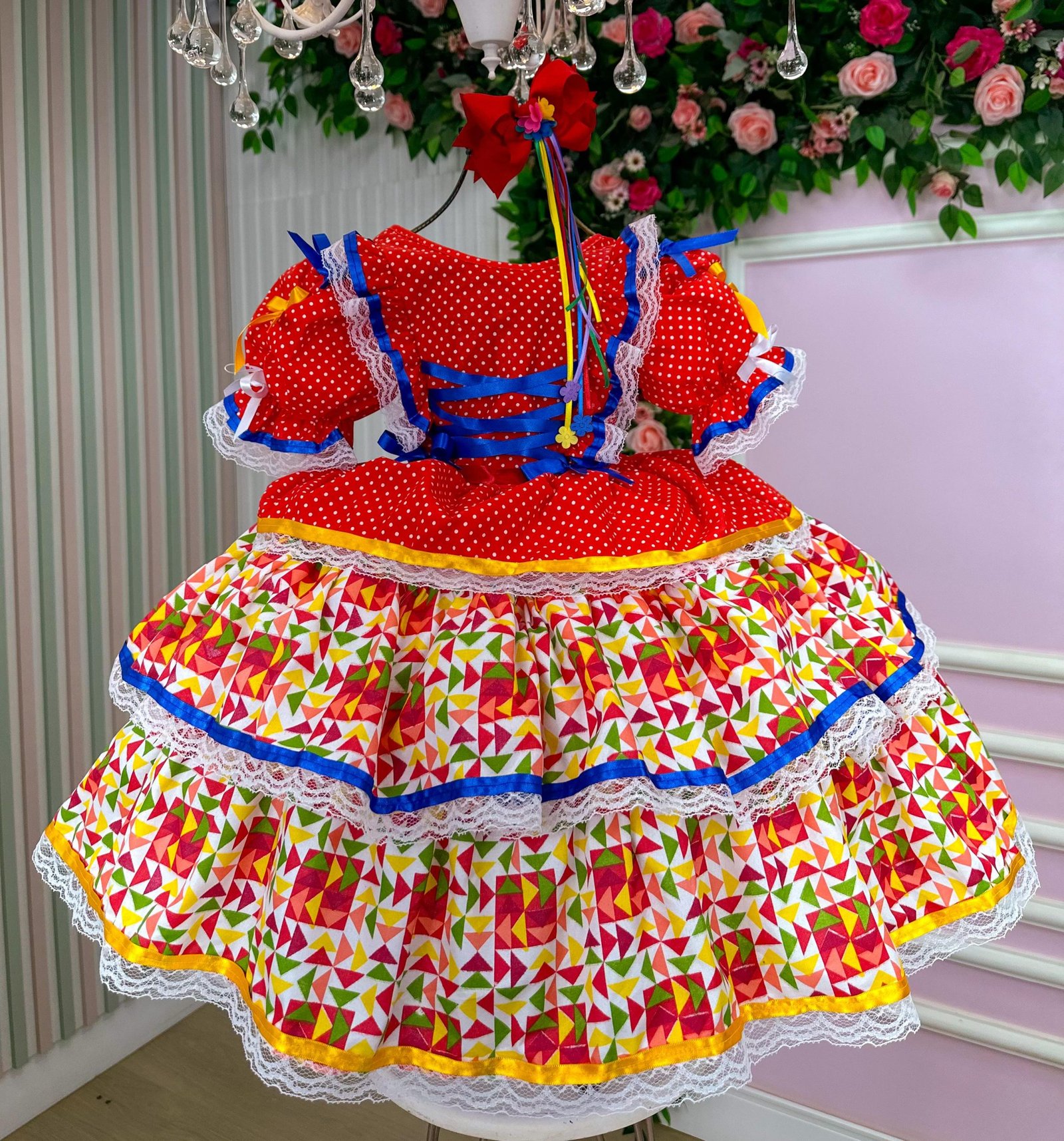 Vestido Bella Child Junino Forró Junino Vermelho