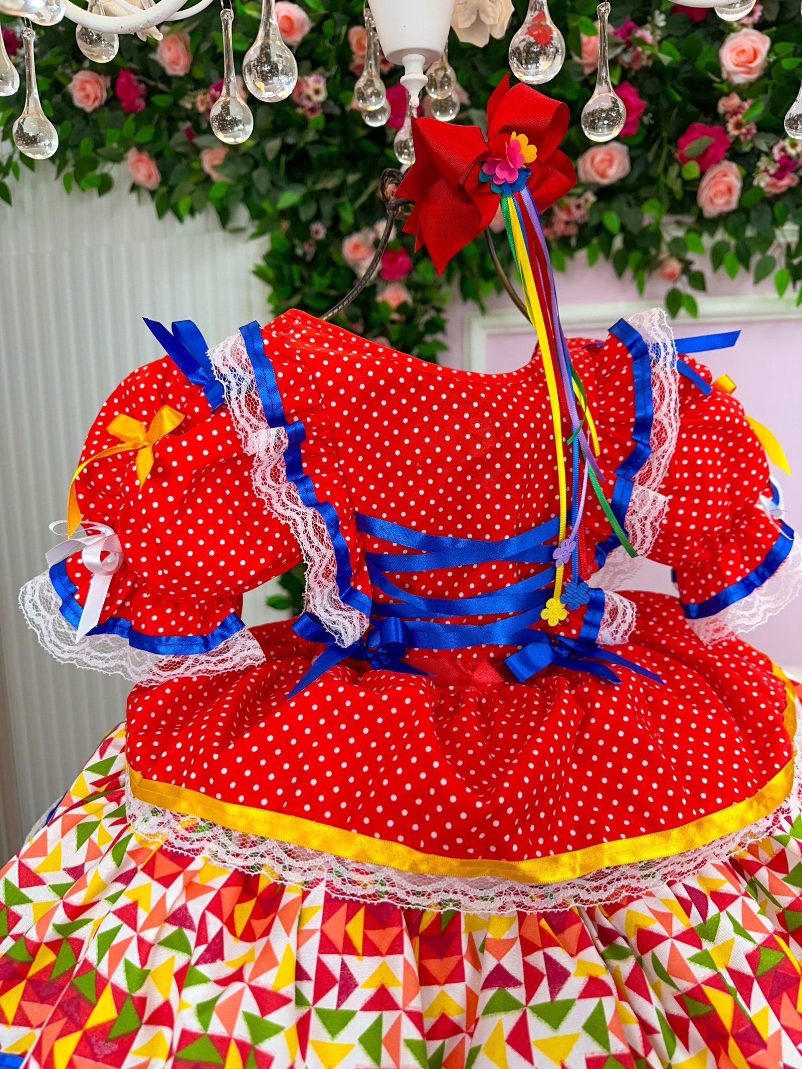 Vestido Bella Child Junino Forró Junino Vermelho - Imagem 2