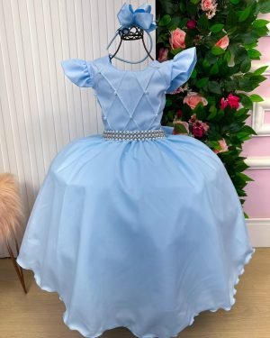 Vestido Ysa Kids Ariane Longo Azul bebê