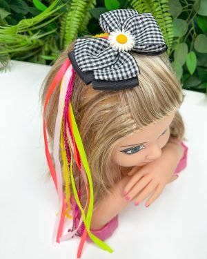 Laço Belli Bico de Pato Preto Xadrez Junino