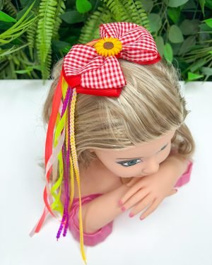 Laço Belli Bico de Pato Vermelho Xadrez Junino