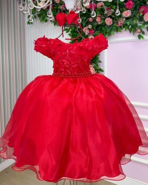 Vestido Juvenil Miss Cherry Paloma Vermelho