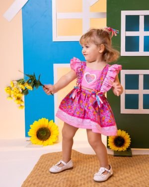 Romper/Vestido Princesa Belli Junino Rosa