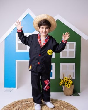 Conjunto Junino Princesa Belli Seu Juca Terno Preto