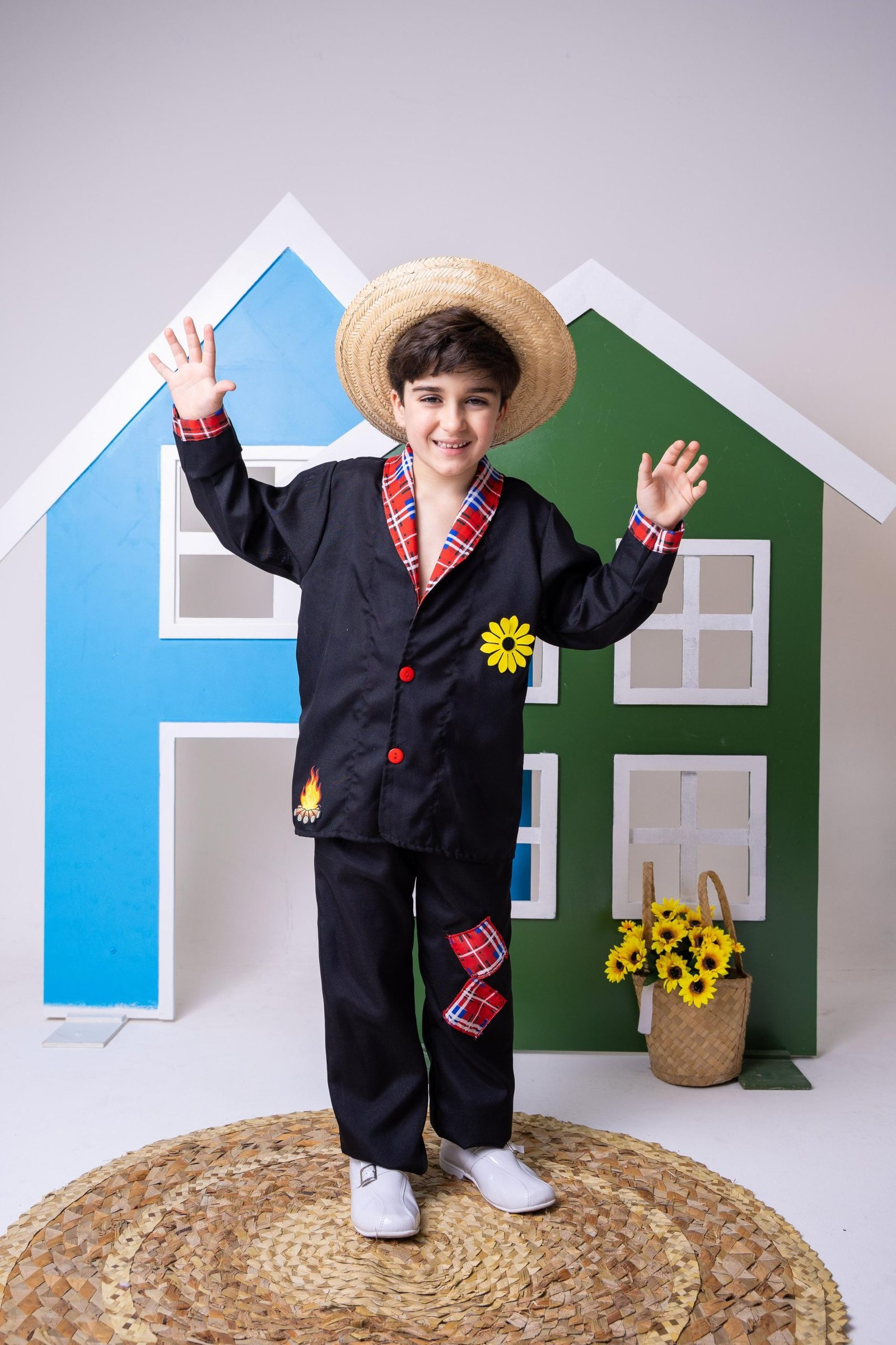 Conjunto Junino Princesa Belli Seu Juca Terno Preto