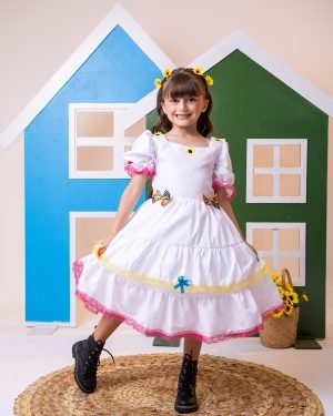 Vestido Junino Banana Club Luxo Noiva/Noivinha Branco