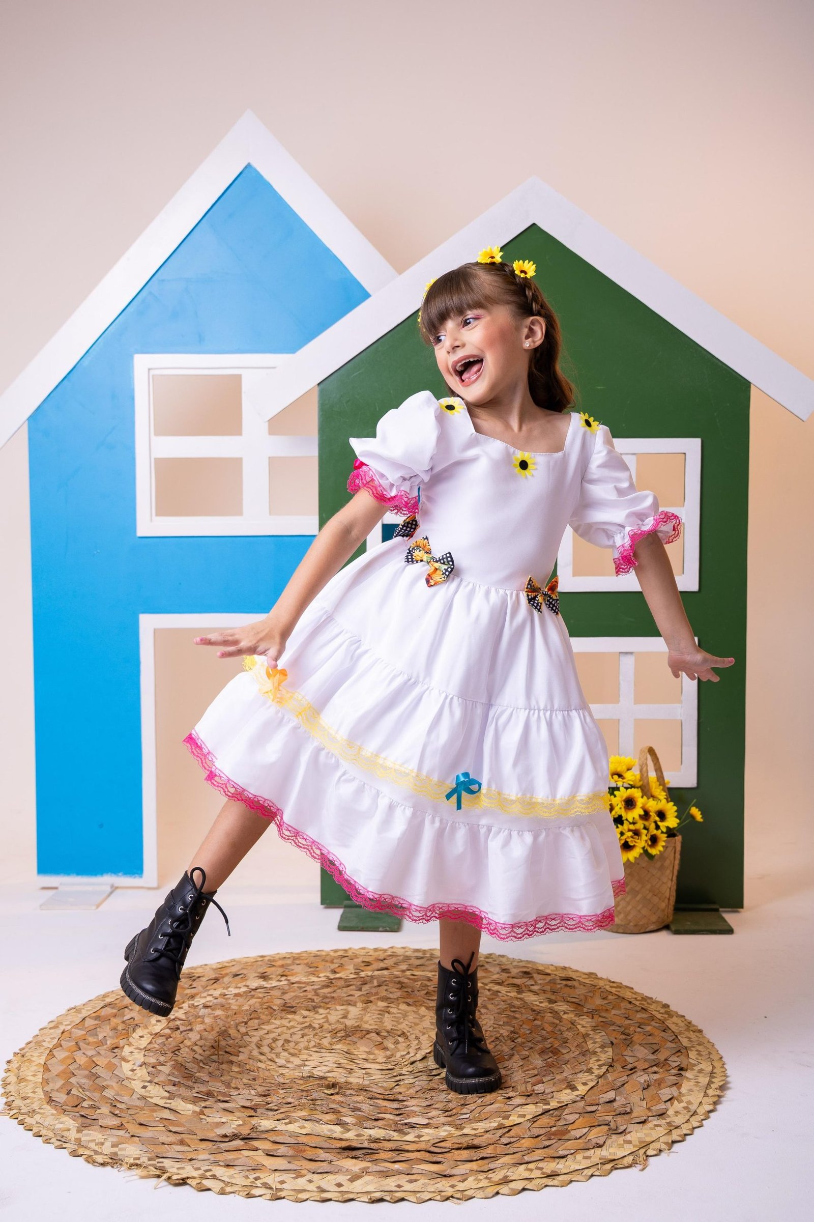 Vestido Junino Banana Club Luxo Noiva/Noivinha Branco - Imagem 3