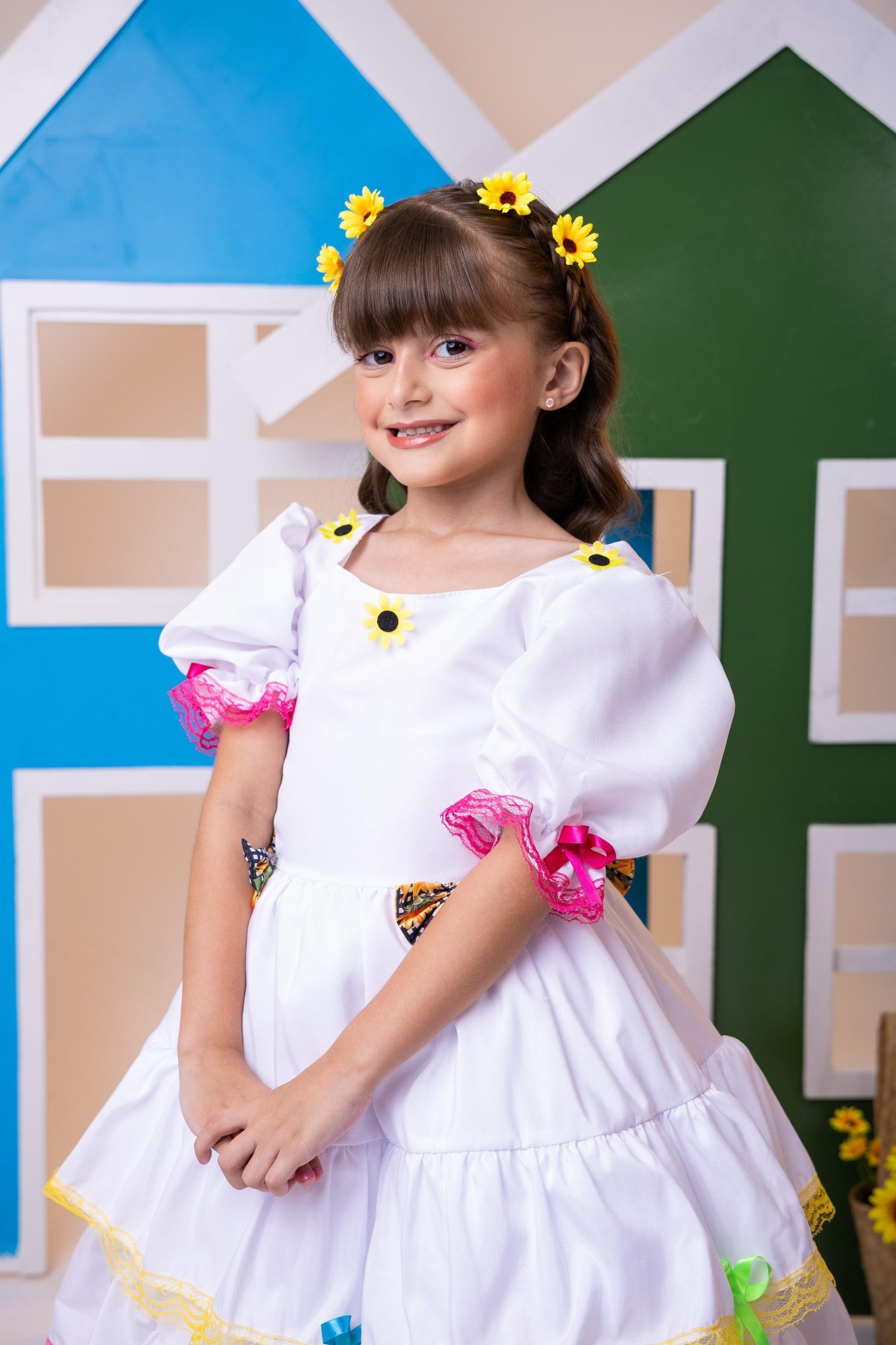 Vestido Junino Banana Club Luxo Noiva/Noivinha Branco - Imagem 4