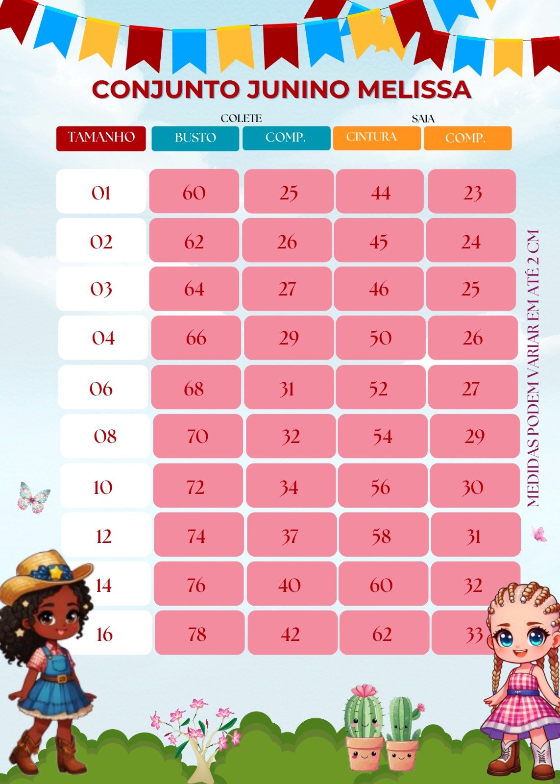 Conjunto Junino Miss Cherry Melissa Xadrez Azul Marinho - Imagem 10