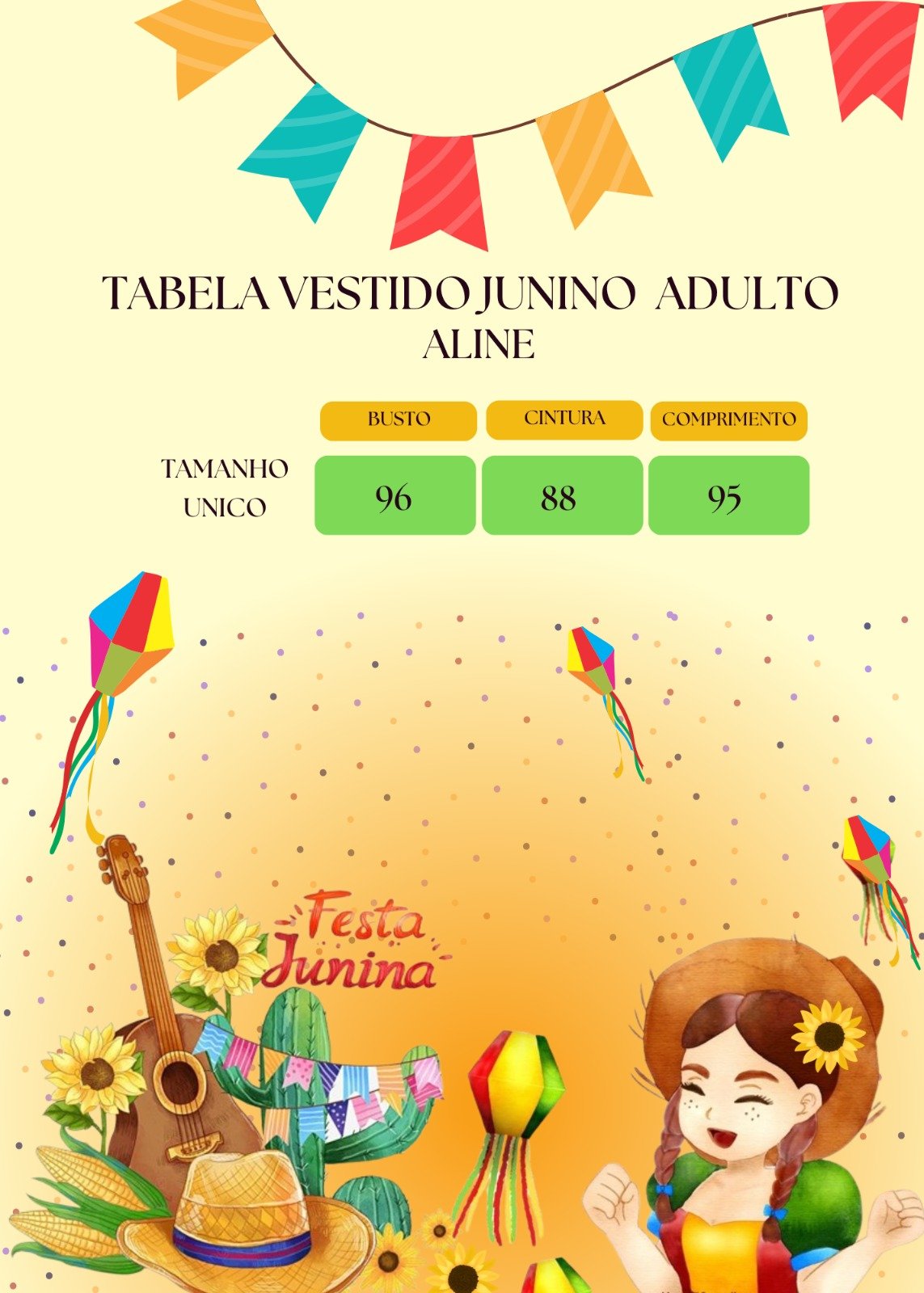 Vestido Banana Club Junino Luxo Adulto Aline Preto - Imagem 7