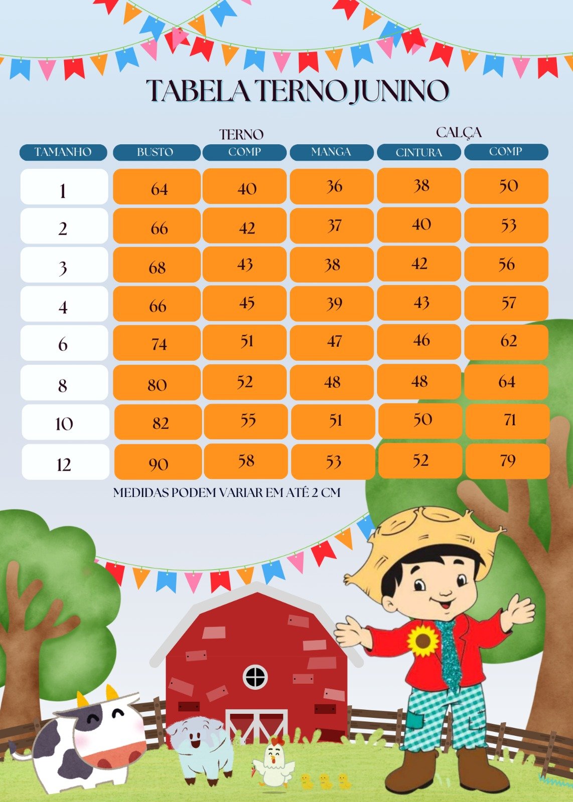 Conjunto Junino Princesa Belli Seu Juca Terno Preto - Imagem 10