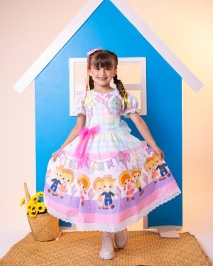 Vestido Marie Junino Luxo Quermesse das Cores