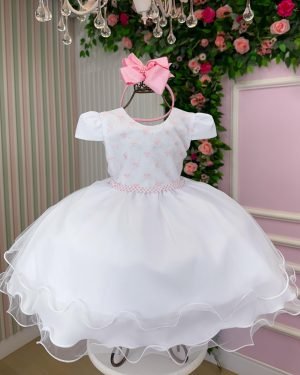 Vestido Vitoria Kids Maria Flor Branco