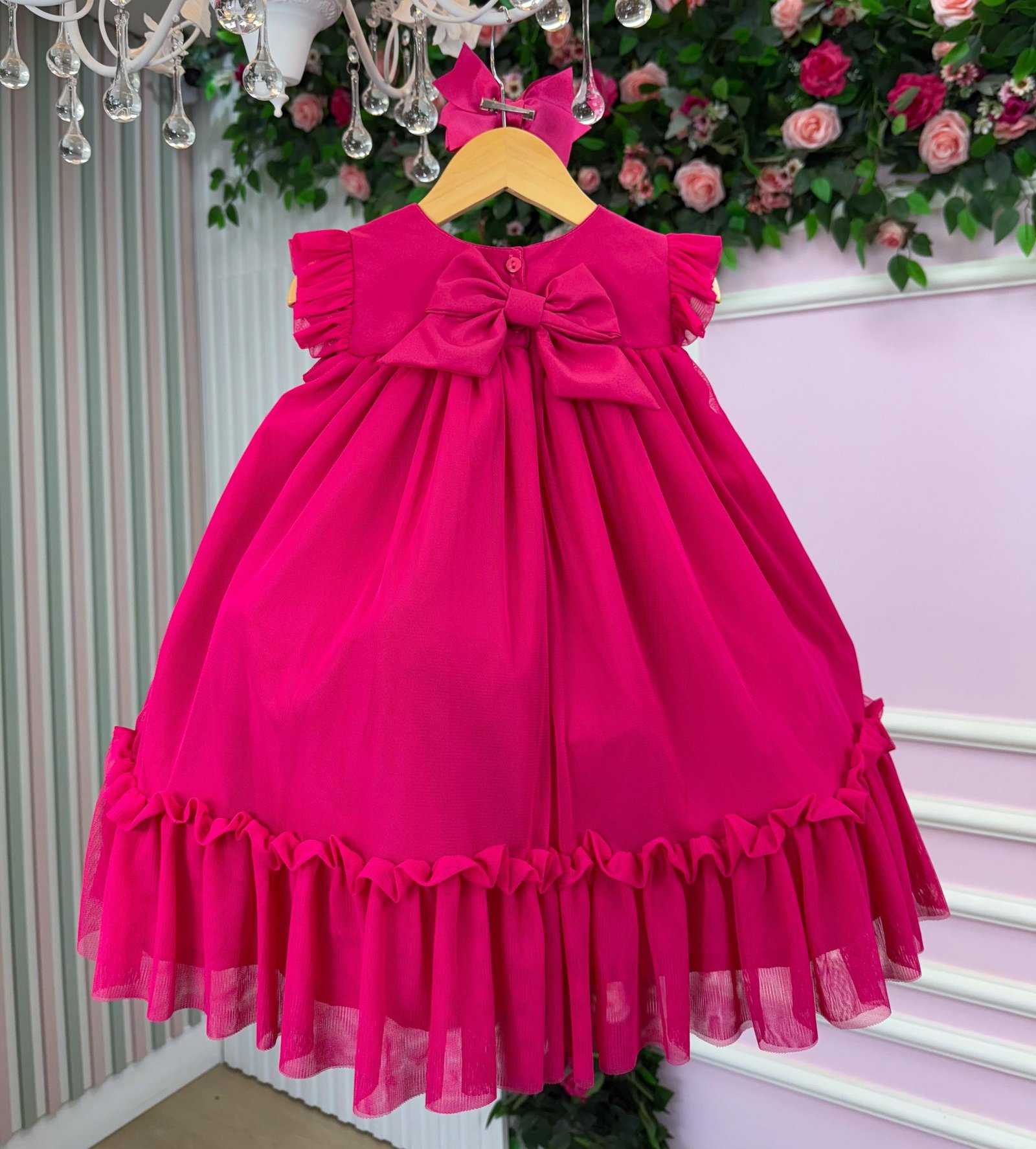 Vestido Vila Lele Jardim das Borboletas Baby Liz Pink - Imagem 5