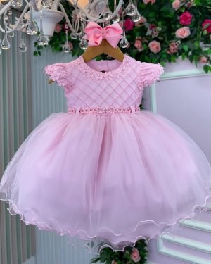 Vestido Menina Bonita Bebe Julieta Rosa Bebe
