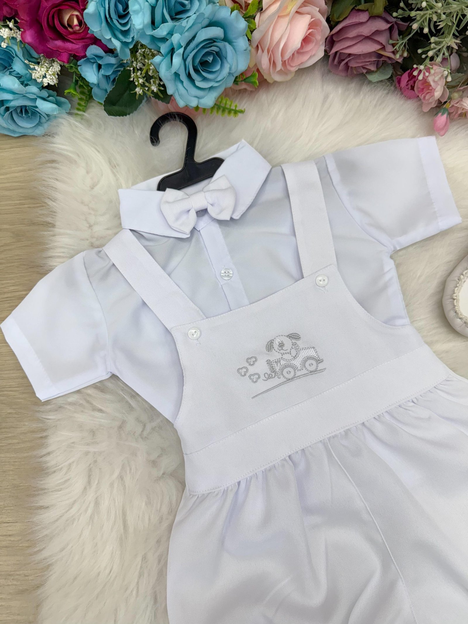 Conjunto Miss Cherry Meninos Bebe Theo Branco - Imagem 2