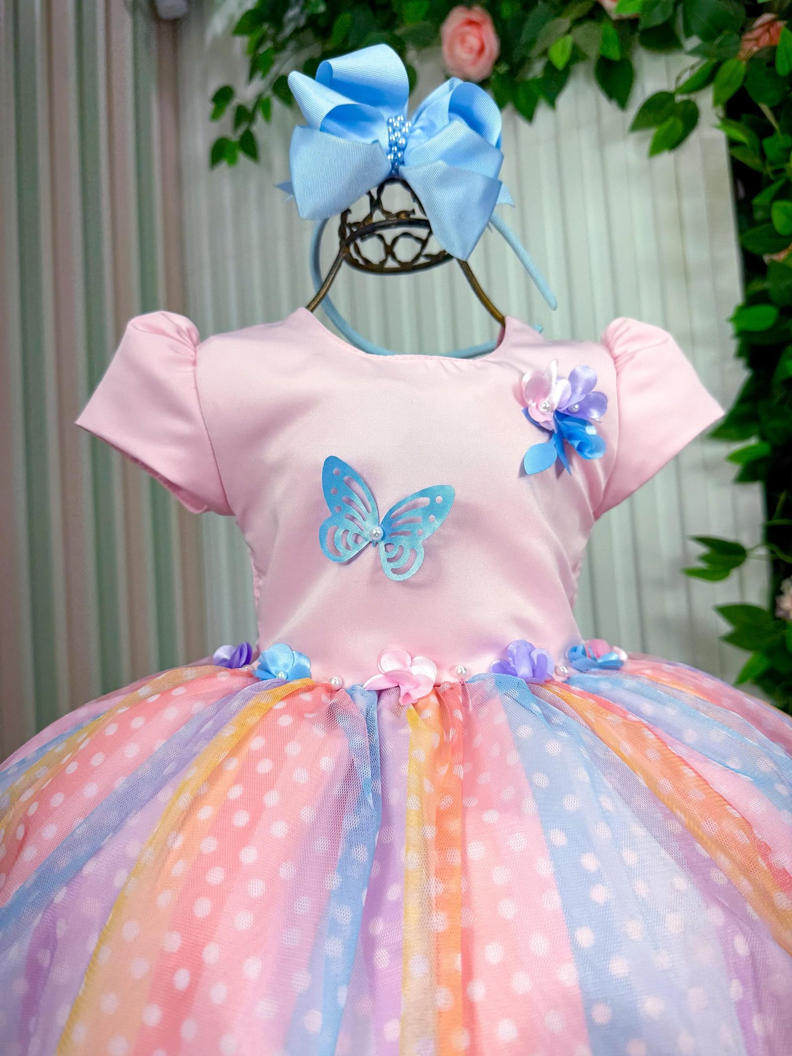 Vestido Vila Lele Ana Clara Rosa Saia Colorida - Imagem 4