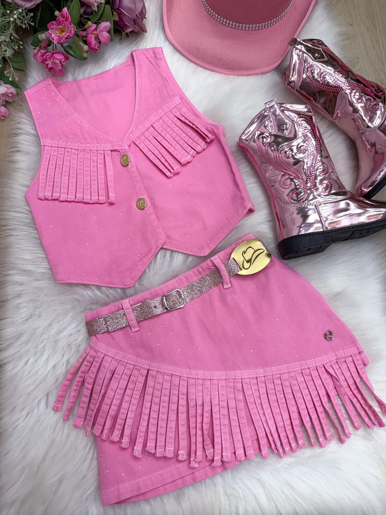 Conjunto Blogueirinha Boiadeira Maraisa Rosa - Imagem 7