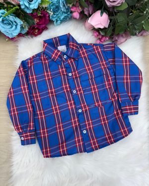 Camisa Xadrez Junina Juliano Azul Royal