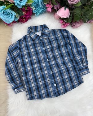 Camisa Xadrez Junina Caique Azul