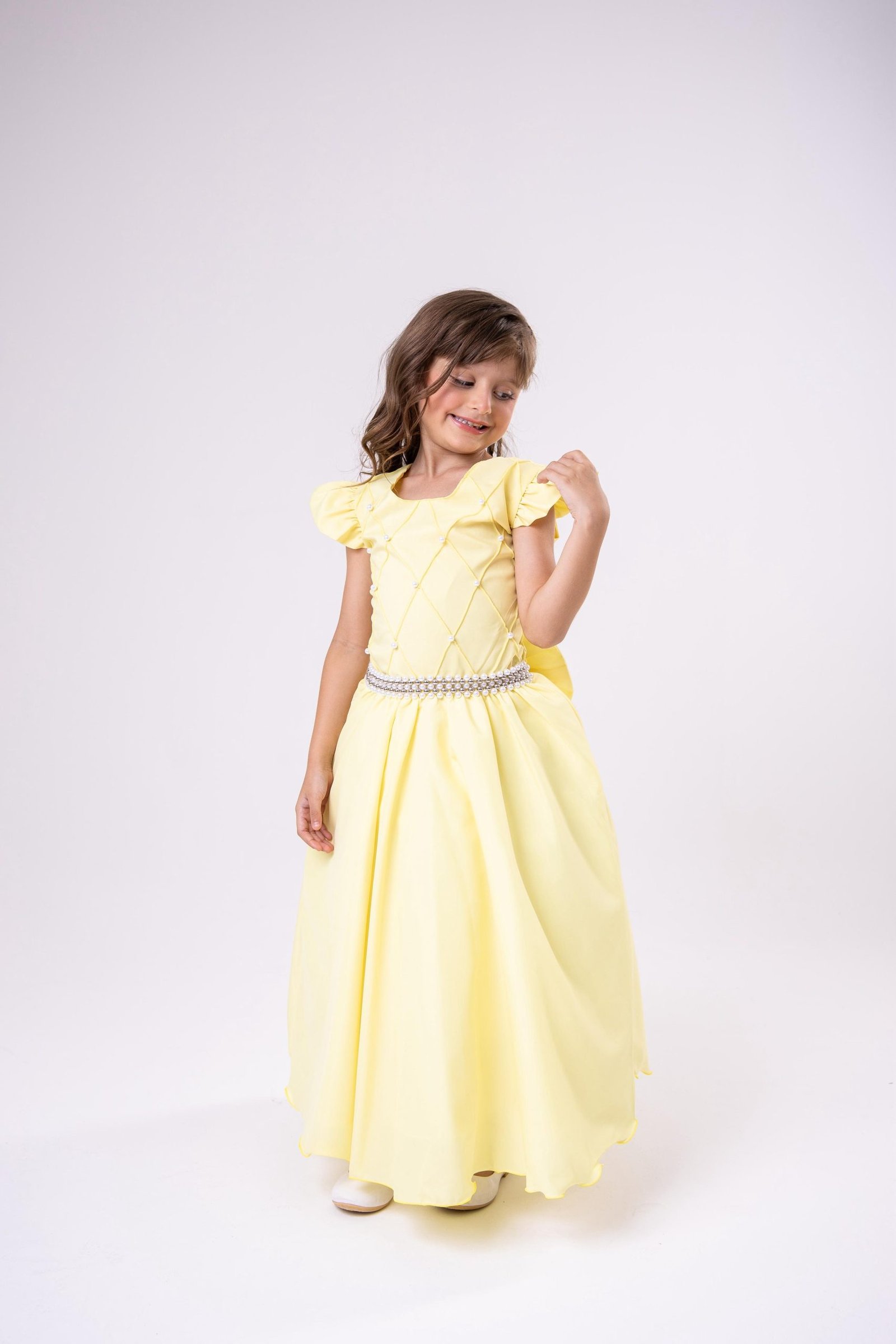 Vestido Ysa Kids Ariane Longo Amarelo - Imagem 6