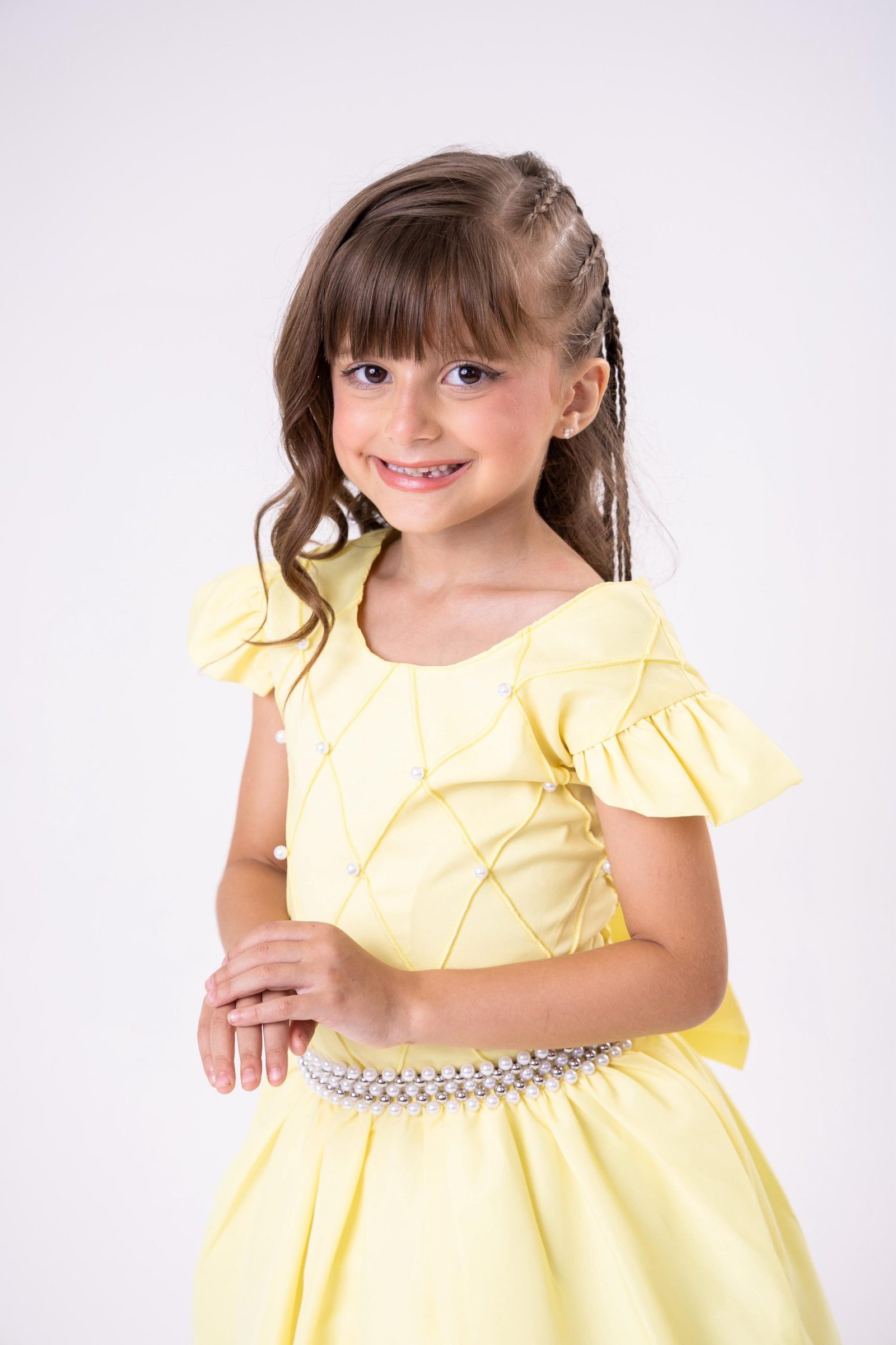 Vestido Ysa Kids Ariane Longo Amarelo - Imagem 7