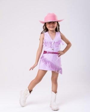 Conjunto Blogueirinha Boiadeira Maraisa Jeans Lilas