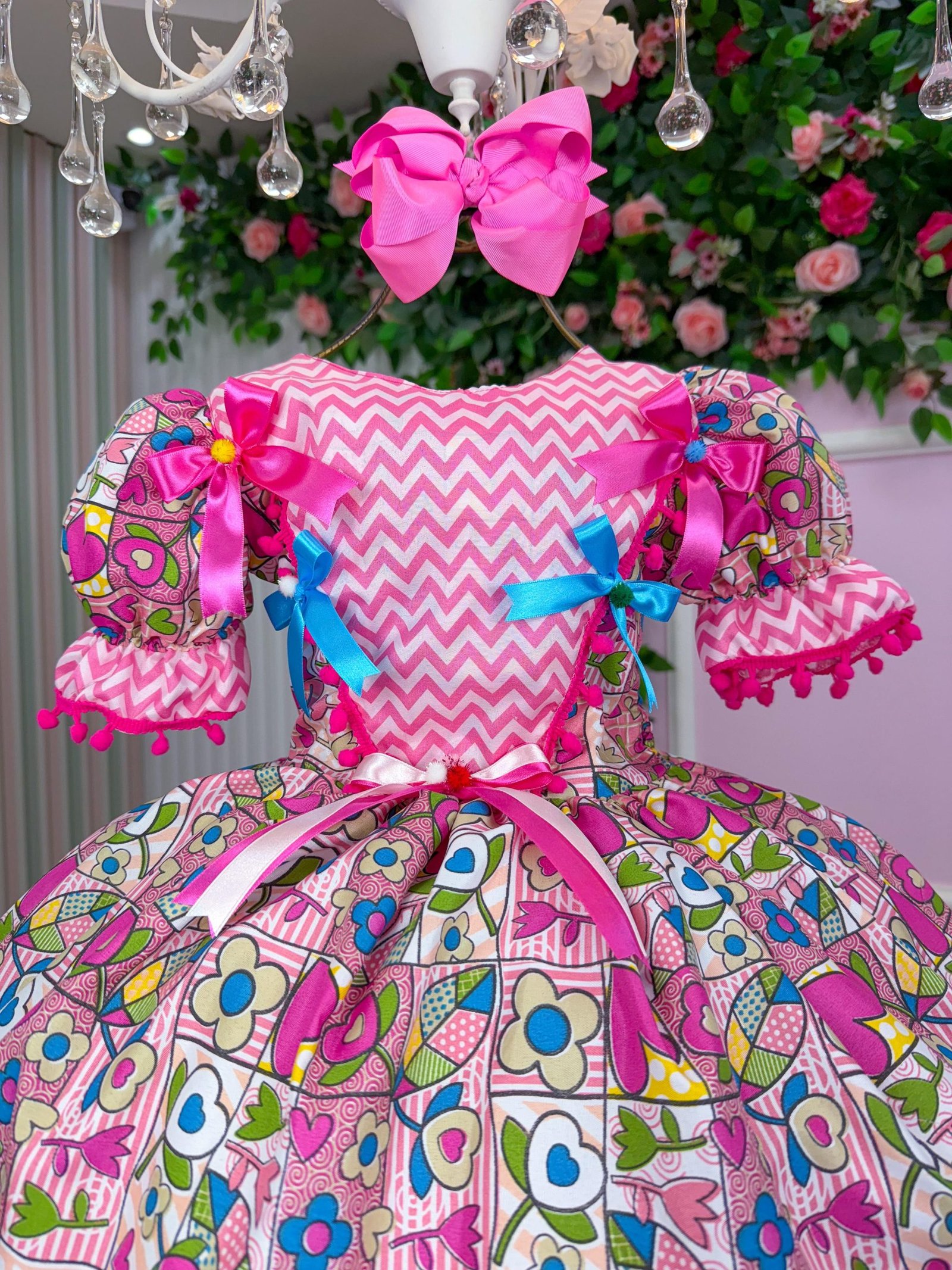 Vestido Marie Junino Quermesse de Luxo Pink - Imagem 3