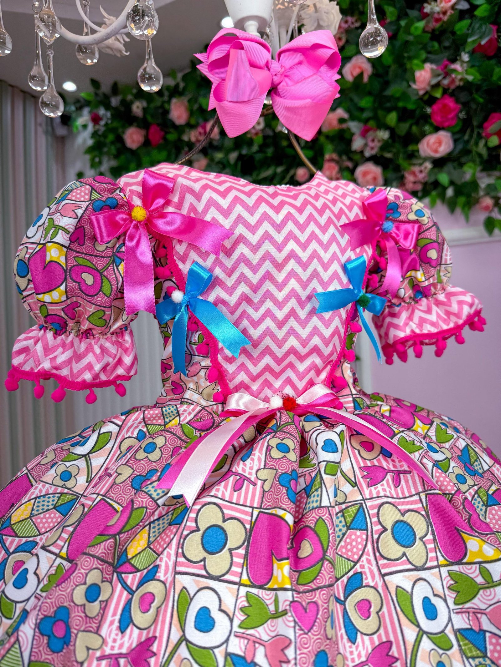 Vestido Marie Junino Quermesse de Luxo Pink - Imagem 4