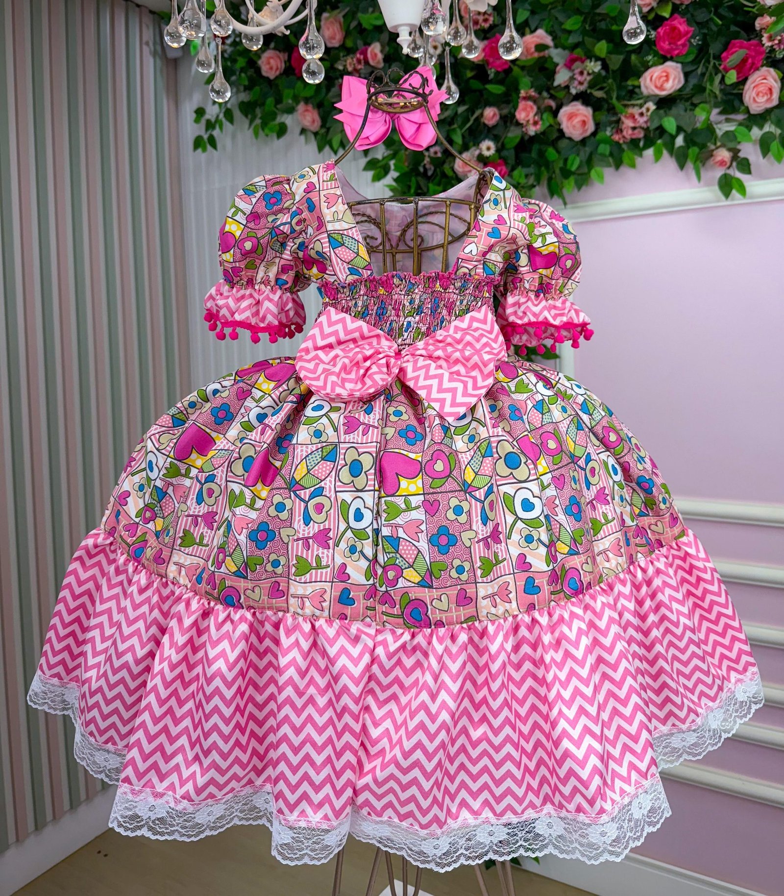 Vestido Marie Junino Quermesse de Luxo Pink - Imagem 5