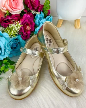Sapatilha Doce Pe Jardim Encantado Dourado