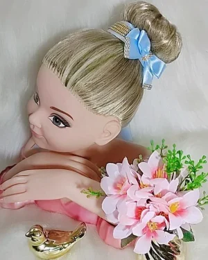 Porta Coque Belli Azul Bebe Laço Strass