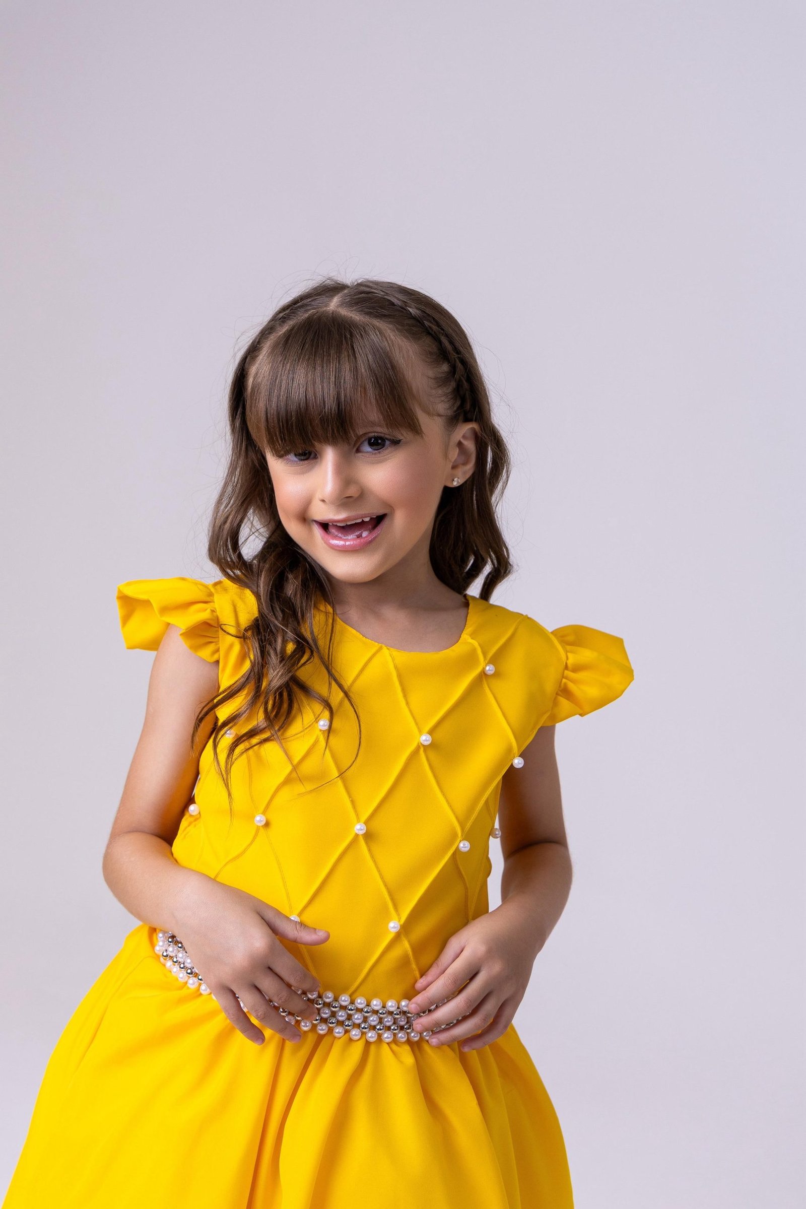 Vestido Ysa Kids Ariane Longo Amarelo Gema - Imagem 6