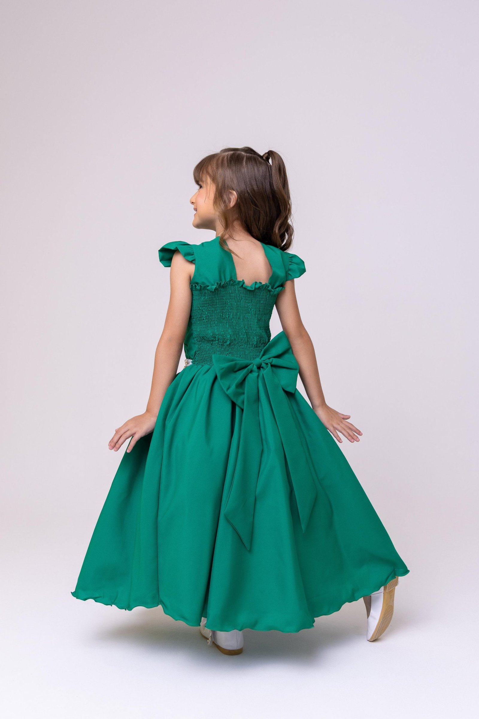 Vestido Ysa Kids Ariane Longo Verde Bandeira - Imagem 7