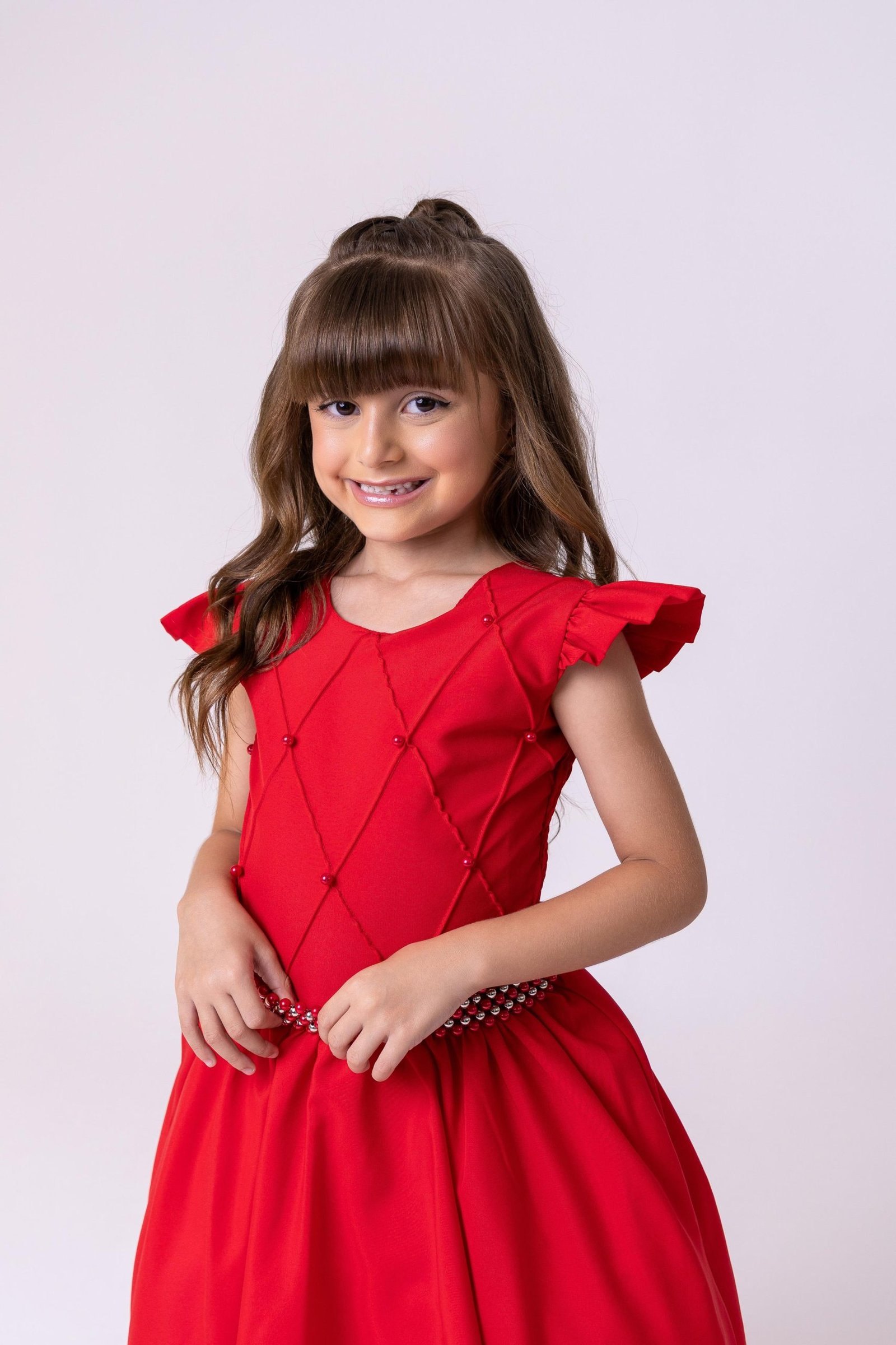 Vestido Ysa Kids Ariane Longo Vermelho - Imagem 7