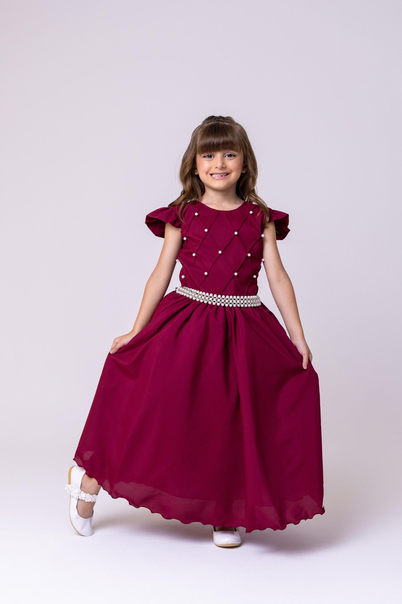 Vestido Ysa Kids Ariane Longo Marsala - Imagem 4