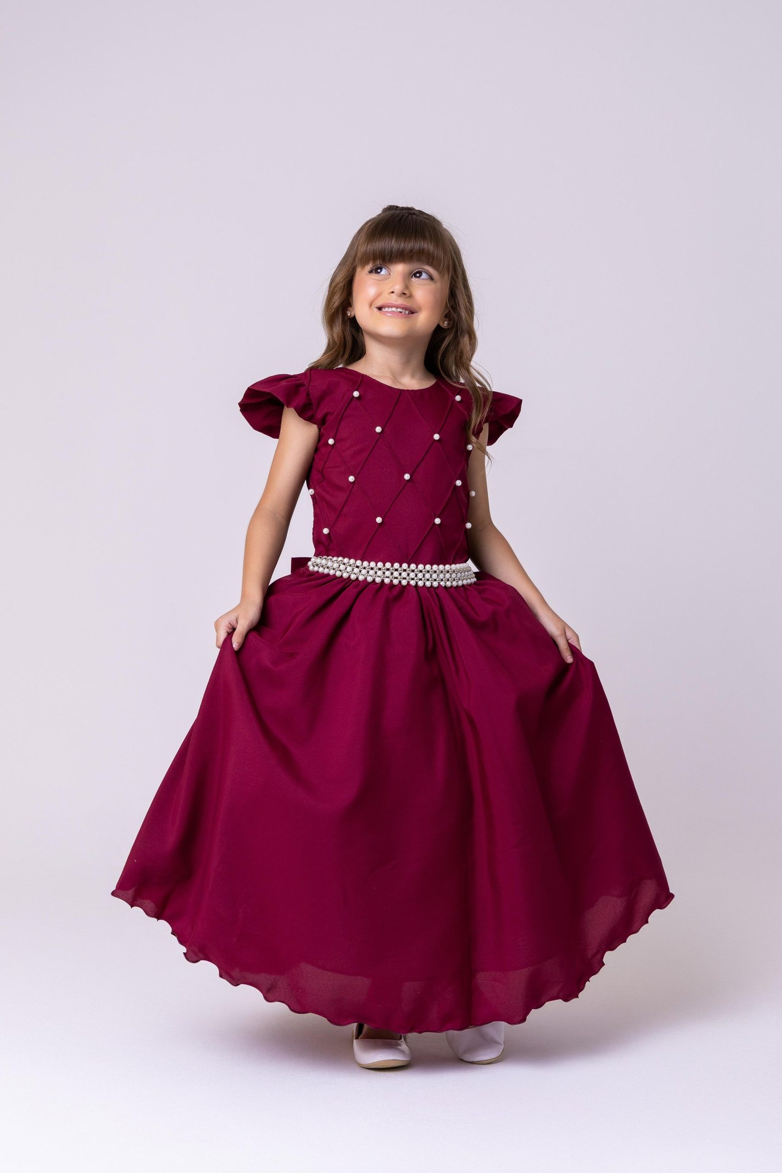 Vestido Ysa Kids Ariane Longo Marsala - Imagem 5