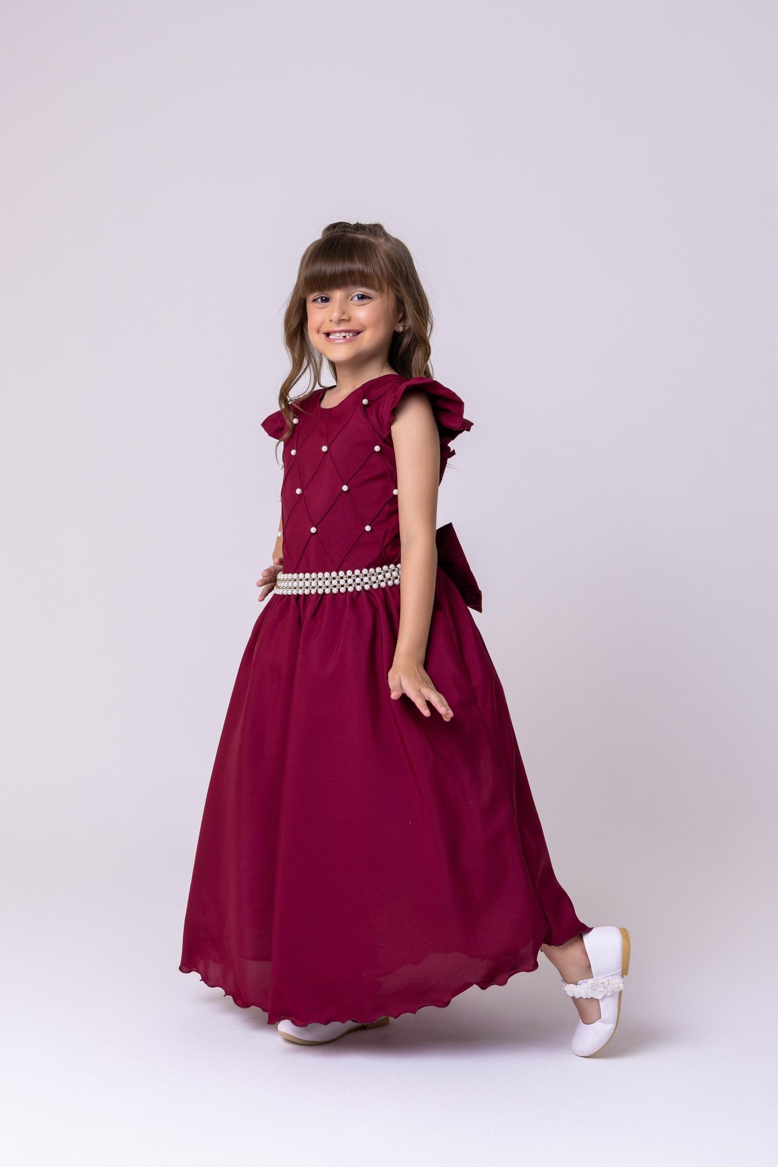 Vestido Ysa Kids Ariane Longo Marsala - Imagem 6