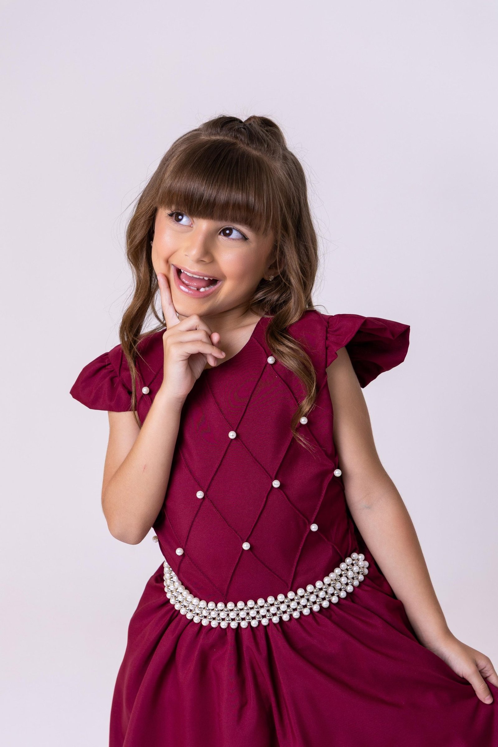 Vestido Ysa Kids Ariane Longo Marsala - Imagem 7