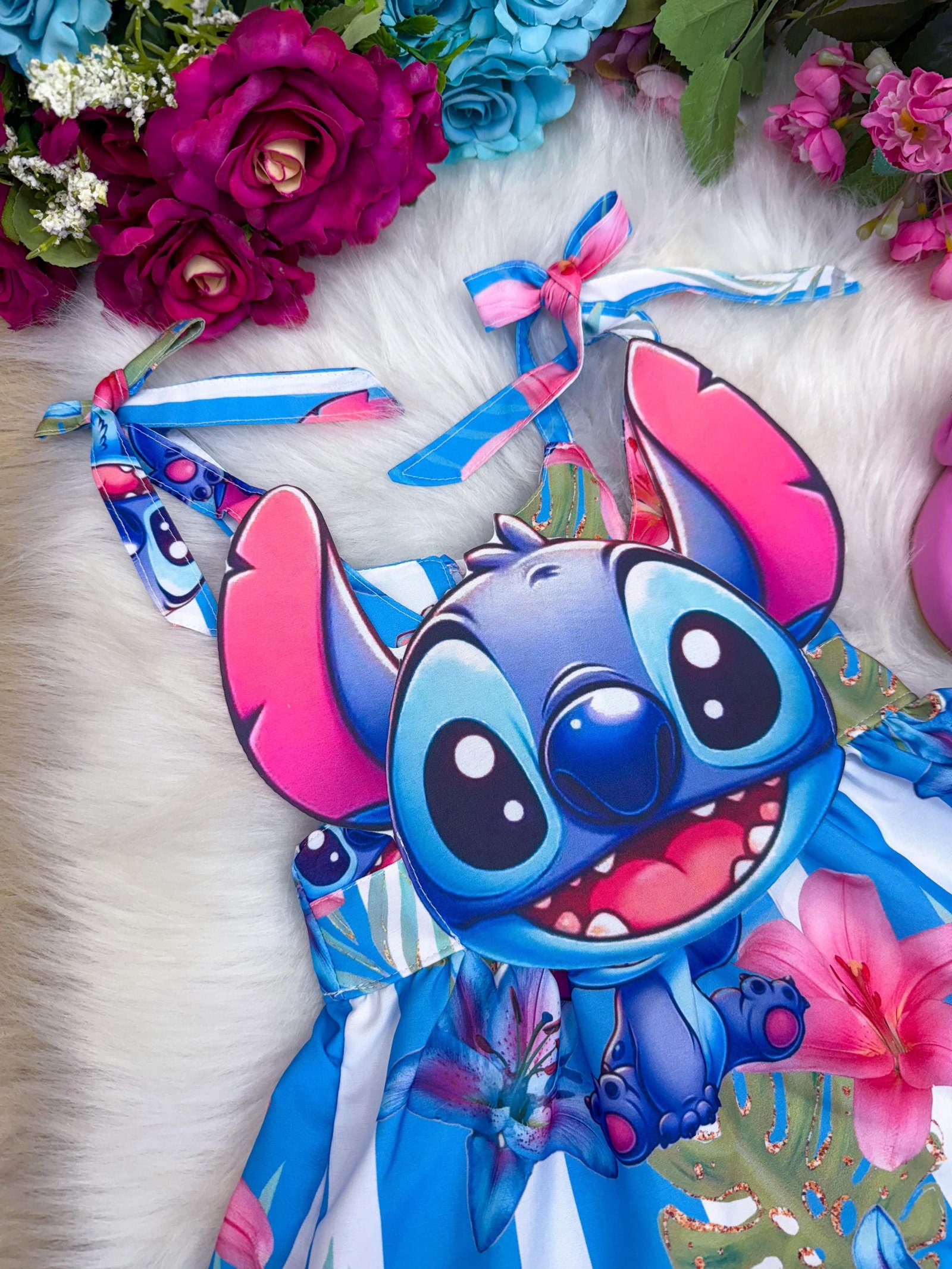 Vestido Temáticos Ysa Kids Stitch Azul - Imagem 6
