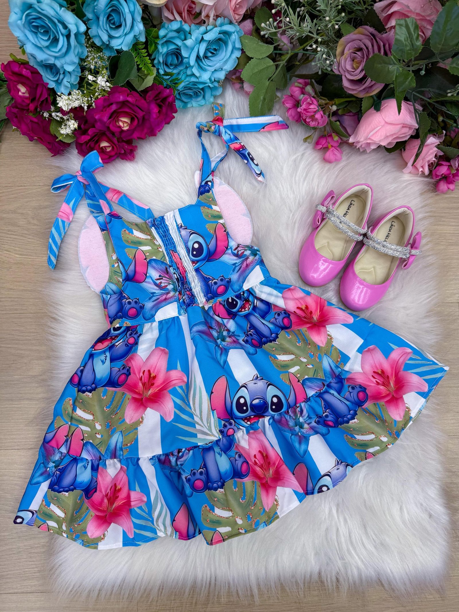 Vestido Temáticos Ysa Kids Stitch Azul - Imagem 7