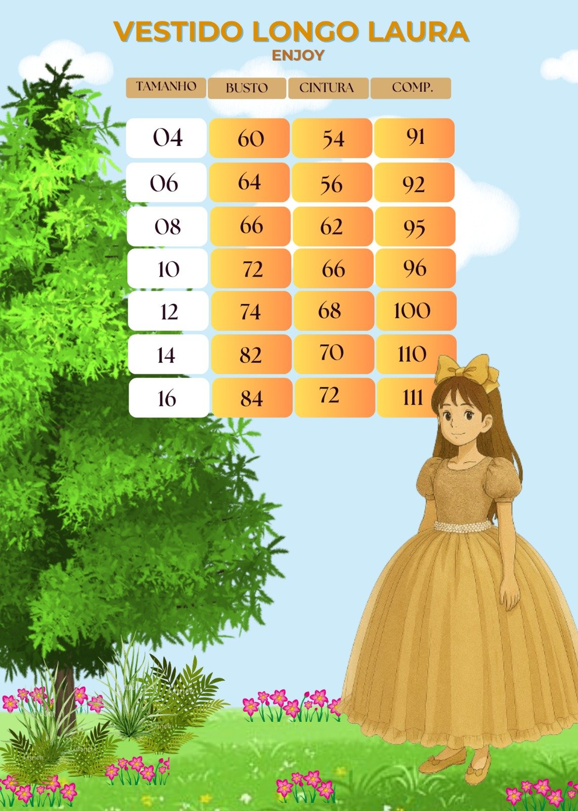 Vestido Enjoy Longo Laura Azul Bebe Rendado - Imagem 5